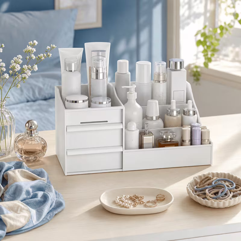 Drawer Style Makeup Storage Box Skincare Product Organizer, Desktop Cosmetic Organizer