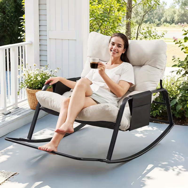 Extra Large Papasan Chair (1-Pack/2-Pack Available), Outdoor Patio Rocking Chair, Lounge Egg Chair
