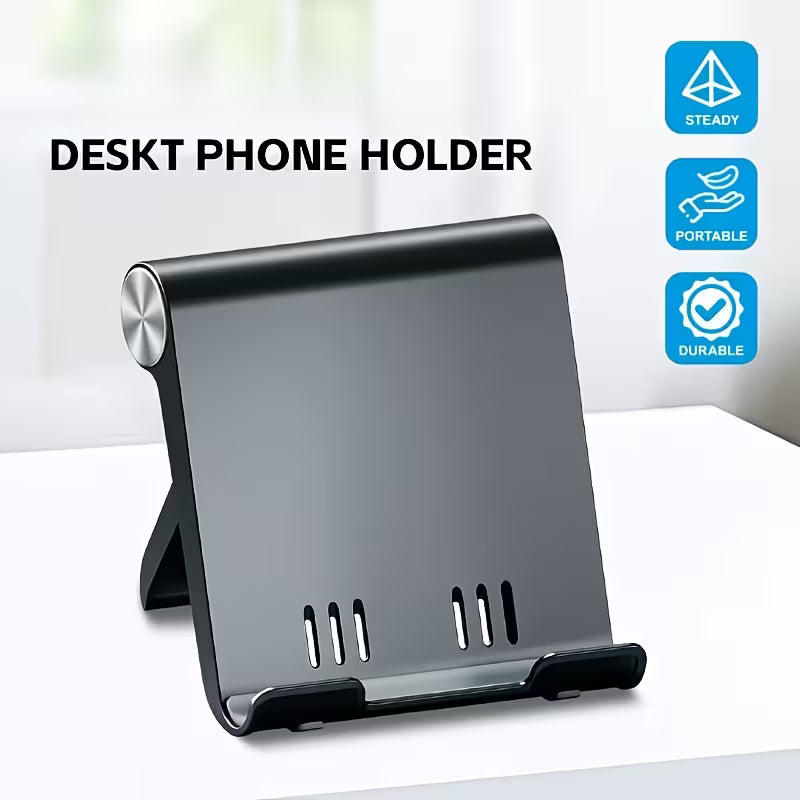 Phone Holder, Office Desktop Supplies, Black And Gray Portable Folding Phone Holder ABS Material