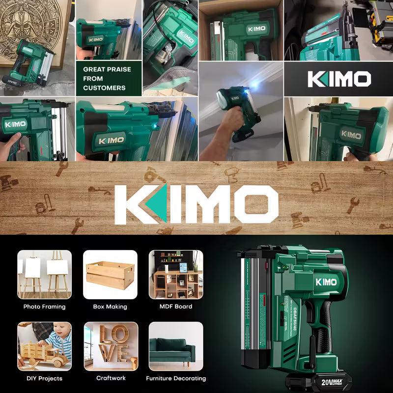 KIMO 18 Gauge Nail Gun Battery Powered W Set