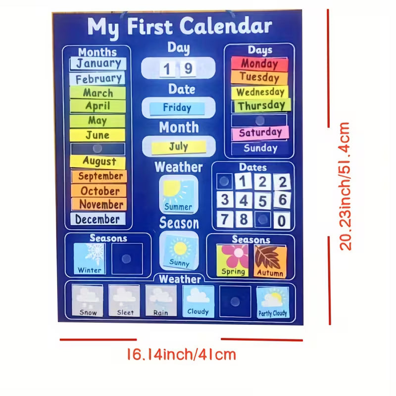 Felt English Calendar Learning Board