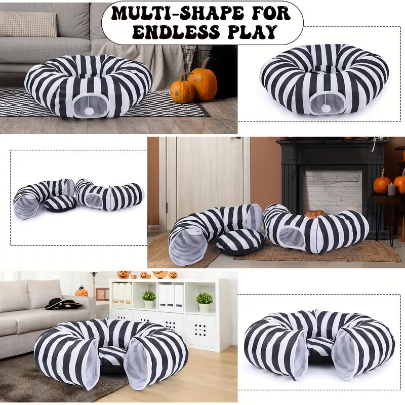 Cat Tunnel Bed 33.9 X 14.2 X 9.4, Black
