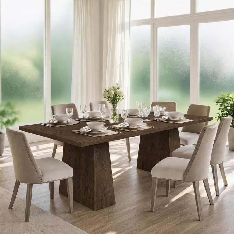 Farmhouse Dining Table for 6-8 People, 71" Large Dining Kitchen Table with Heavy Duty Legs