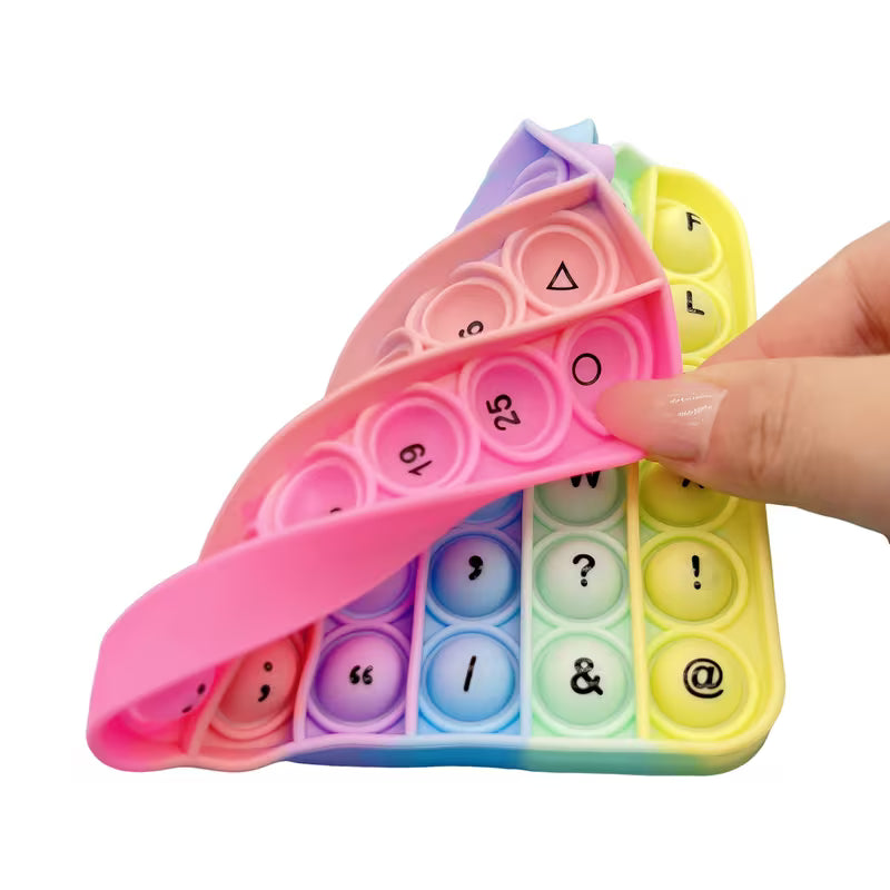 Square 2-in-1 Numbers and Letters Both Sides Push Bubble Fidget Toys