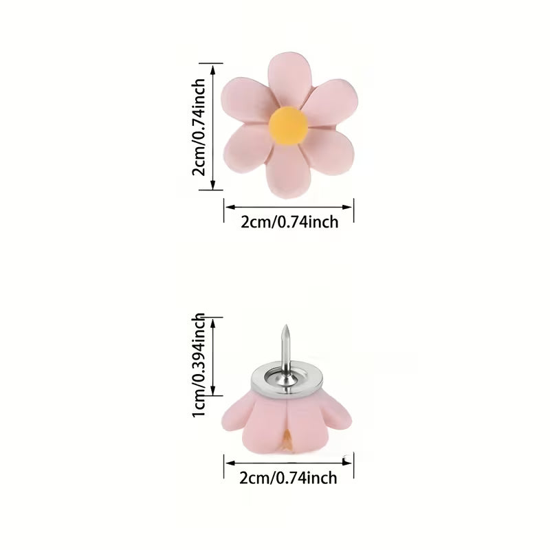 15 Exquisite and Creative Flower-shaped Push Pins, Decorative Flower-shaped Thumbtacks