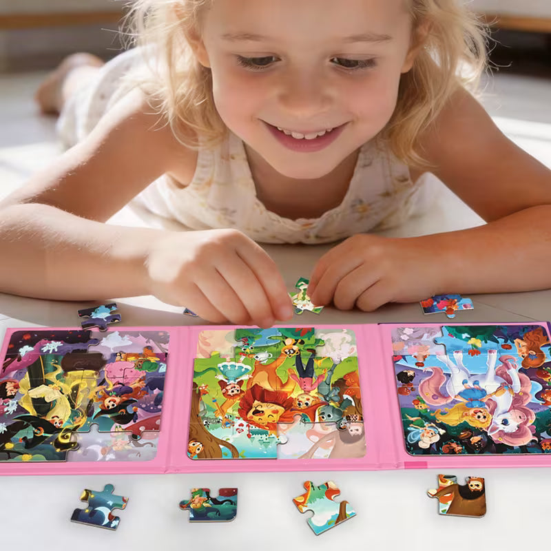 Children's Fun Theme Magnetic Flip Puzzle