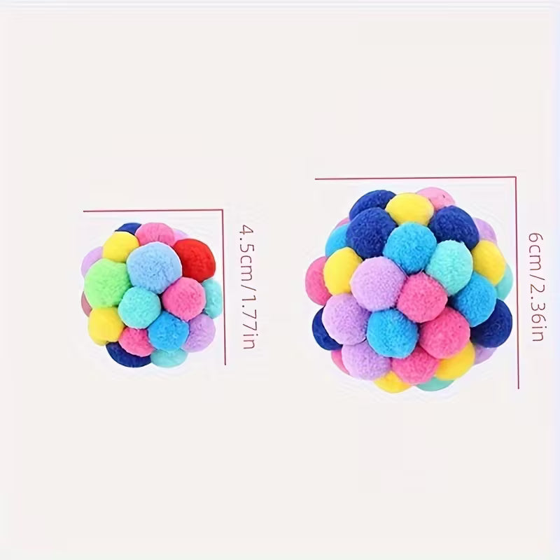 Cat Ball Toys, Pet Elastic Bell Balls, Self-Entertainment Cat Balls Set