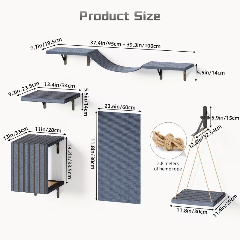 TOMNK Wall Mounted Cat Climber Set, Cat Wall