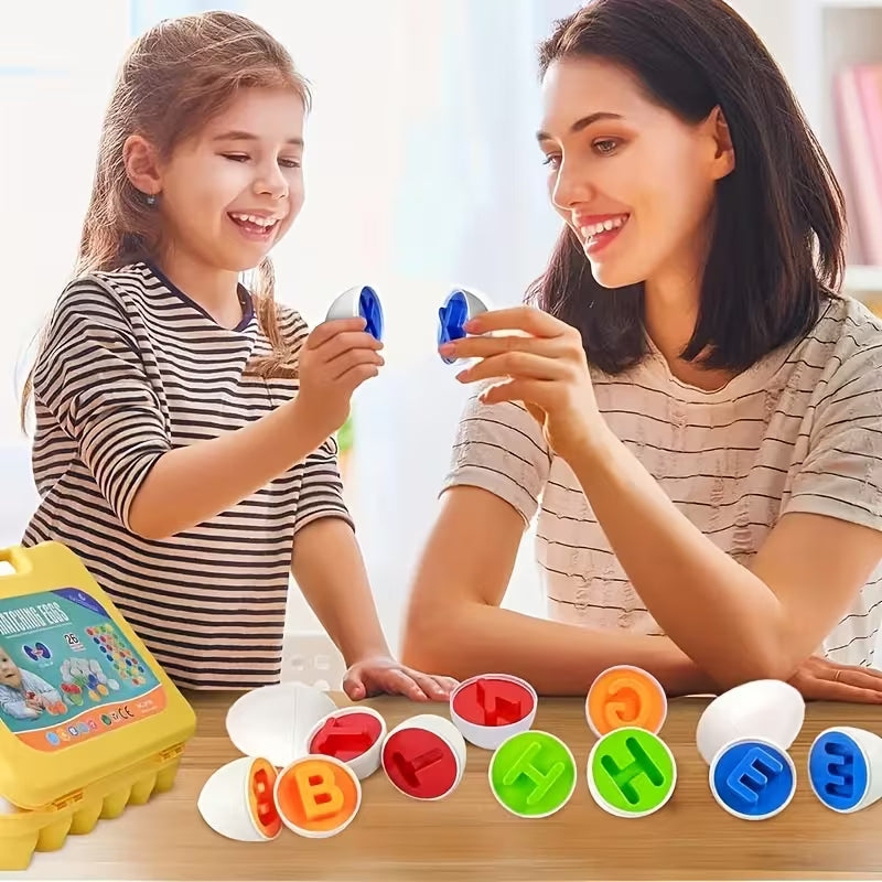 26-Piece Alphabet Matching Eggs -- Colorful Letter Classification