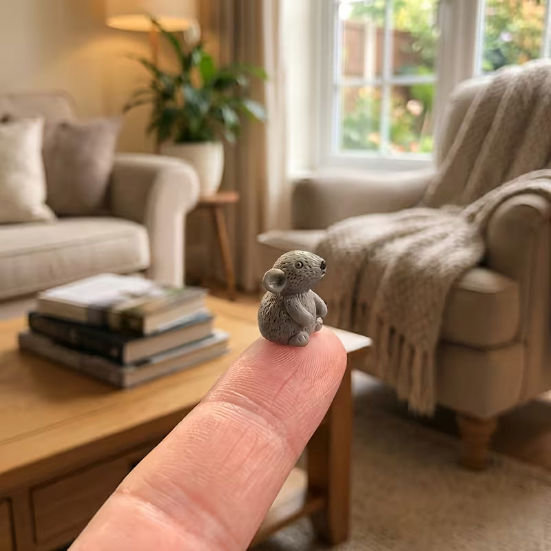 10pcs handcrafted realistic grey resin mouse miniature models - miniature car dashboard decorations