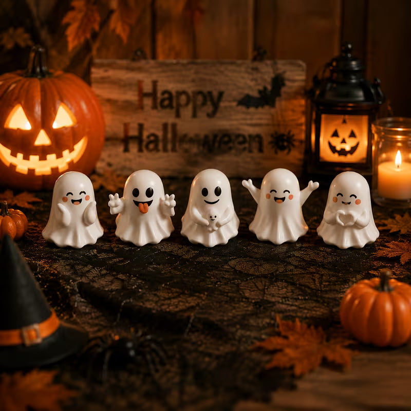Halloween Figurine Set, Cute Mini Home Decor, Holiday