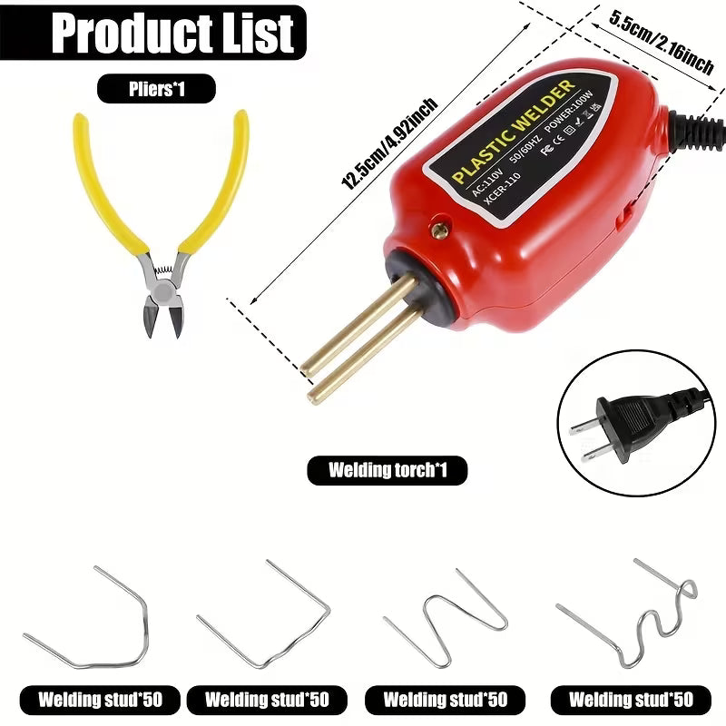 Plastic Welder, 200pcs Staples, Plastic Welding Kit, Must-Have for Diyers, Instant On/Off