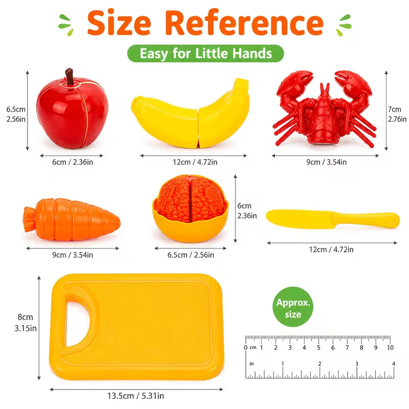 Apple 33-Piece Children's Kitchen Toy Food Set