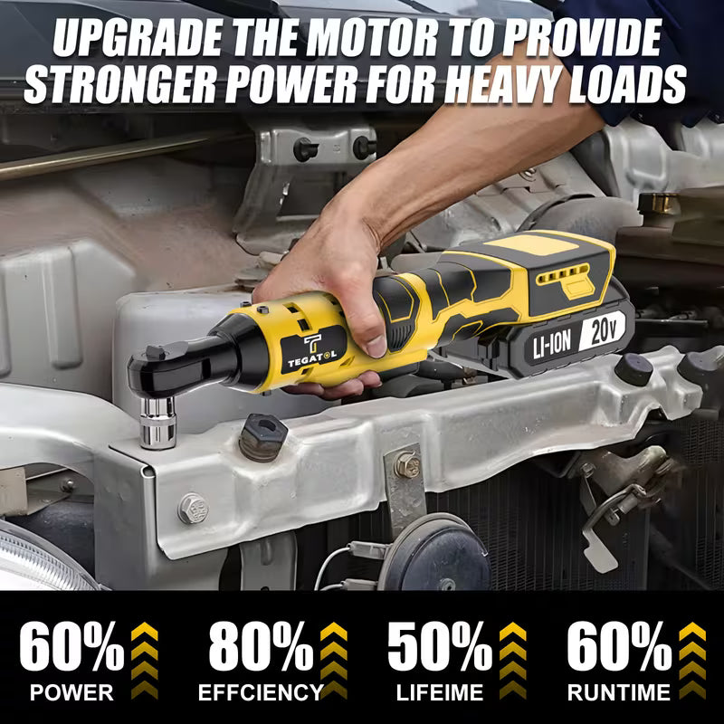 Multifunctional Cordless Electric Ratchet Wrench Set with Lithium Battery, Variable Speed