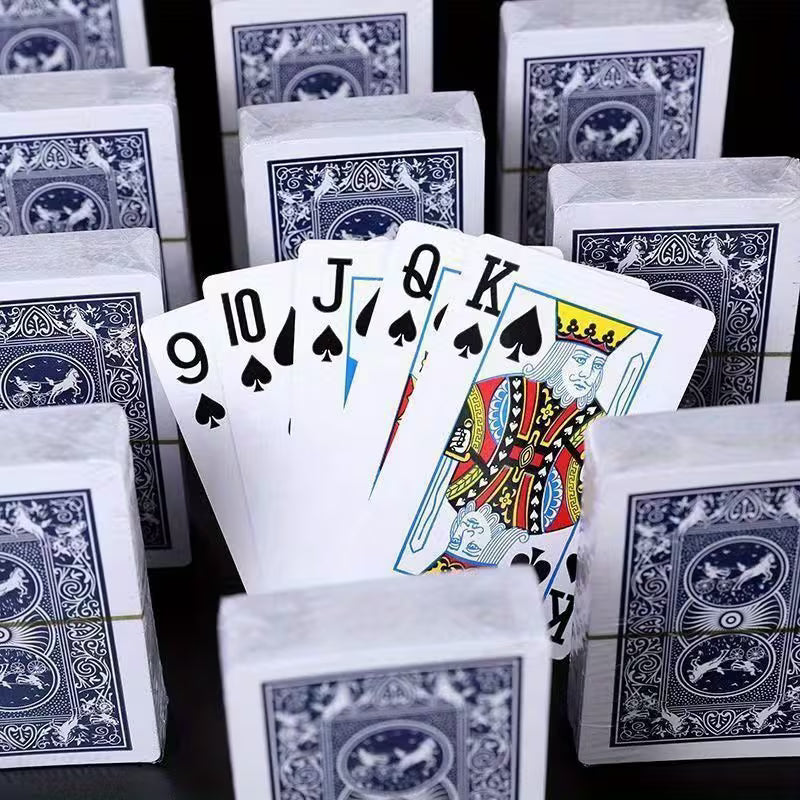 Elegant Blue & White Patterned Poker Cards - Thick, High-Quality, White
