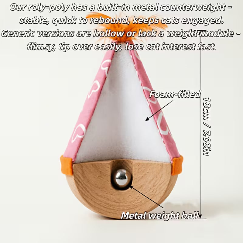 Swing Cat Toy W/ Bright Feathers (Or No Feathers) Wobble, Random Color