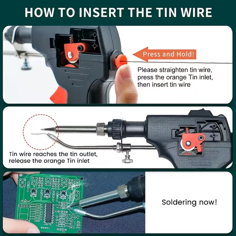 Handheld Automatic Welding Torch with Adjustable Rubber Bracket for Circuit Boards