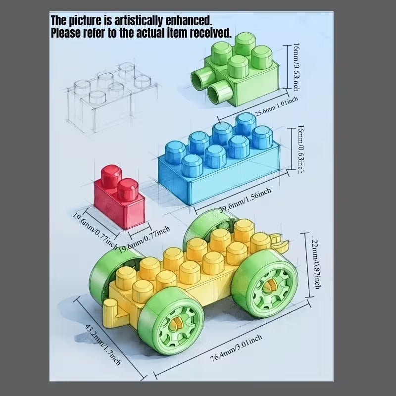 Building Blocks Set - Kids' Educational Toy, Medium-Sized Block, Random Color