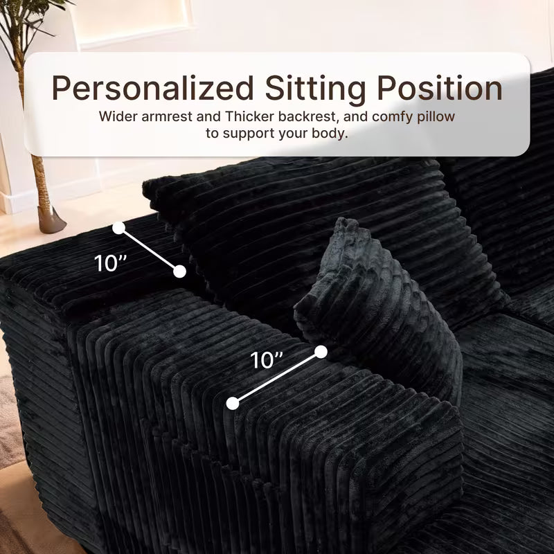 105" Boneless Cloud Couch for Living Room, Modular Sectional Sofa with Chaise