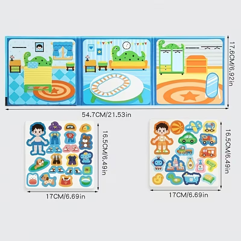 Kids Magnetic Quiet Book with Magnetic Puzzle Stickers
