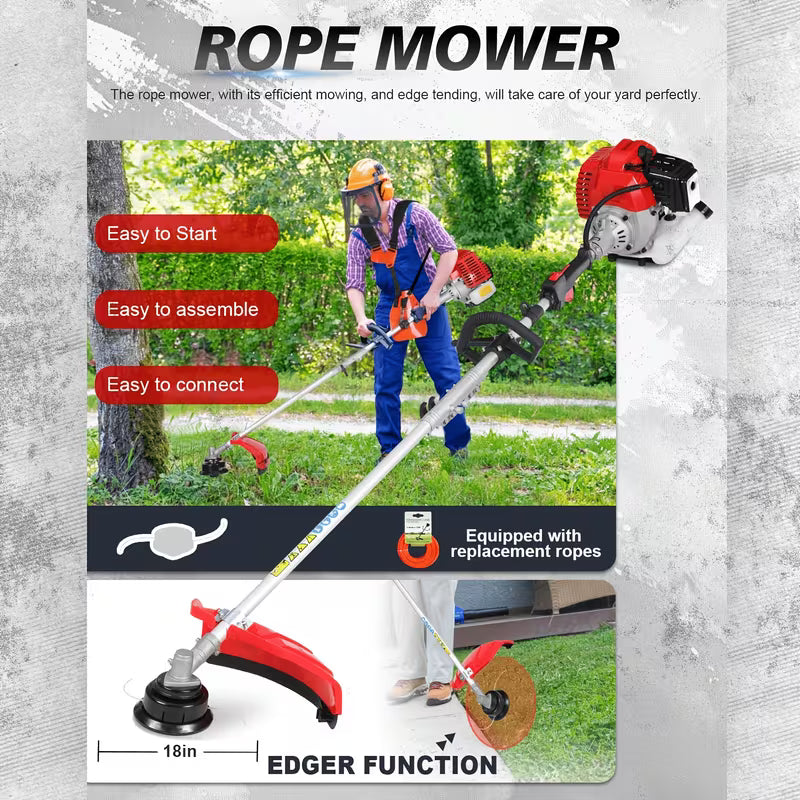88Cc 3-In-1/5-In-1 Gasoline Lawn Mower, Multi-Functional Lawn Mower/Tiller/Hedge