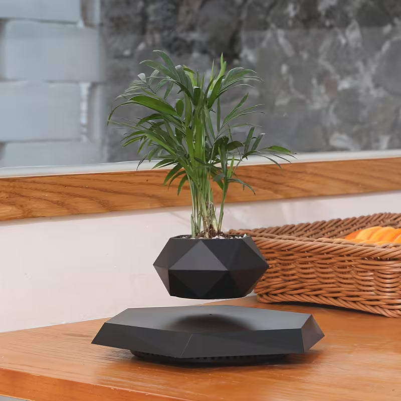 Hot Selling Geometric Magic Magnetic Levitating Planter Pot Rotating Floating Flower Pot Planter