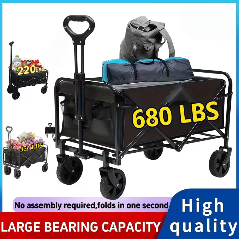 40LBS/220LBS/450LBS/550LBS/680LBS All Terrain Heavy Duty Folding Cart, Camper Suitable