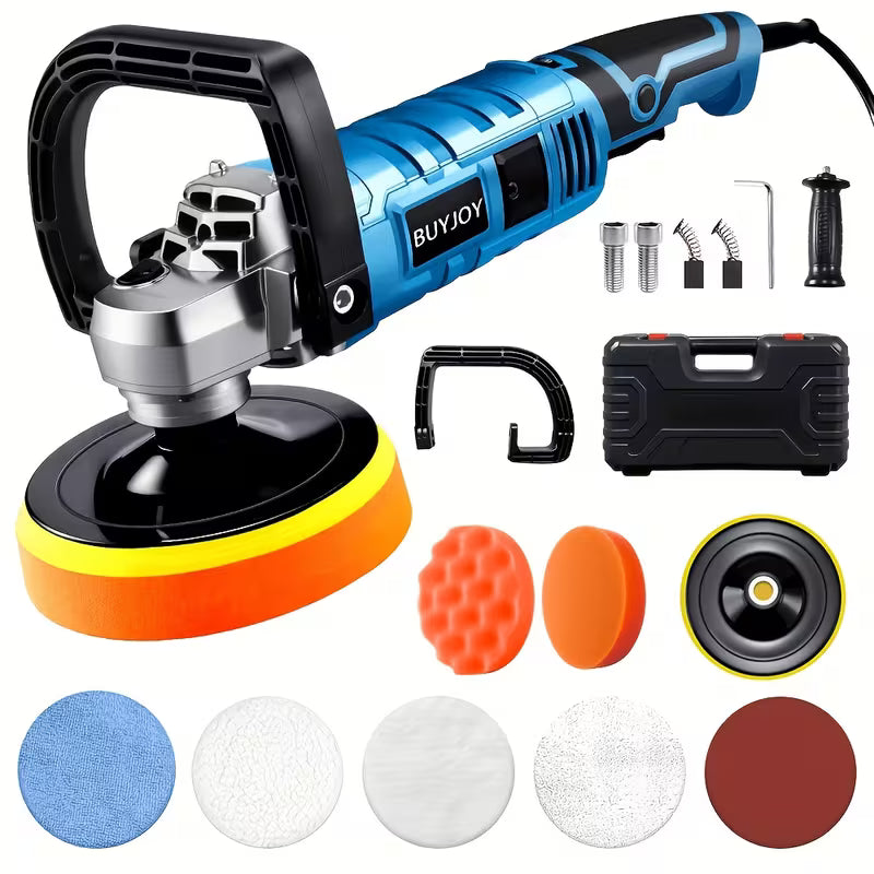 Buffer Polisher Kit For Car - 6/7 Inch Rotary Polisher Buffer Waxer, 7 Variable Speed 600-3000rpm