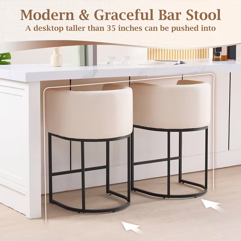 Medieval Modern Style Upholstered Dining Chair, Barrel-shaped Backrest, Metal