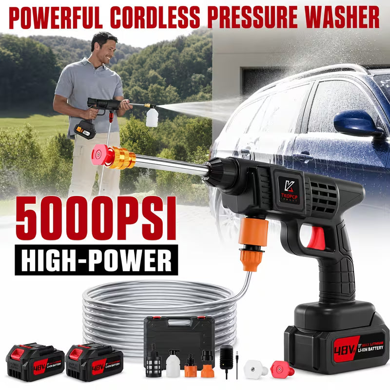 Cordless Electric Pressure Washer with 2 Rechargeable Batteries