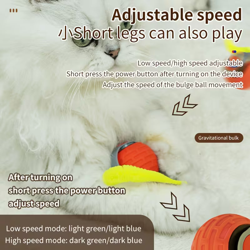 Smart Indoor Cat Toy Ball- Made of Soft, Silicone