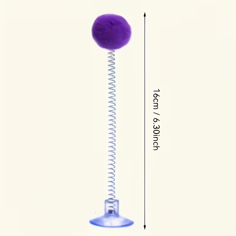 2-Piece Set: 1 Spring Cat Teaser Wand + 1 Suction Cup Base Plush