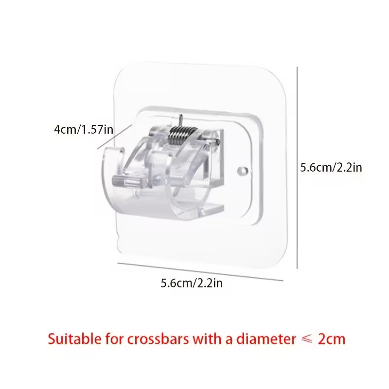 Curtain Rod Hooks, Drill-Free Self-Adhesive Rod Holders, Wall Set