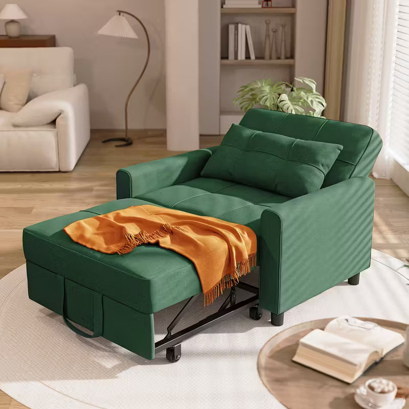 Asofer Convertible Sofa Chair 3-in-1, Adjustable Sleeper Chair Pullout Sofa