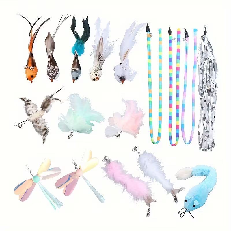Large Collection Of Cat Toys, Cat Sticks, Replacement