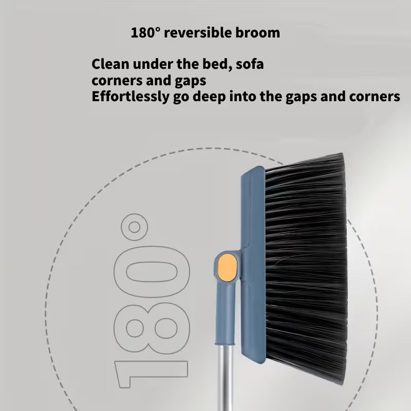 2pcs Set of Brand New 3-in-1 Rotatable and Foldable Magnetic Broom and Dustpan Cleaning Set