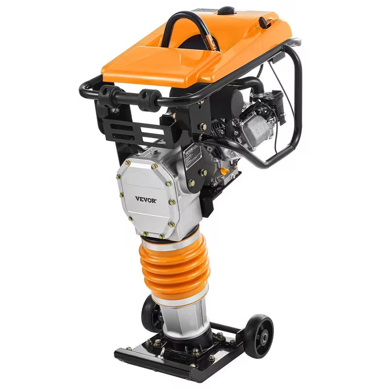 VEVOR Jumping Jack Compactor, 6.5 HP Vibratory Rammer Fuel-Powered 196 cc Engine Tamper