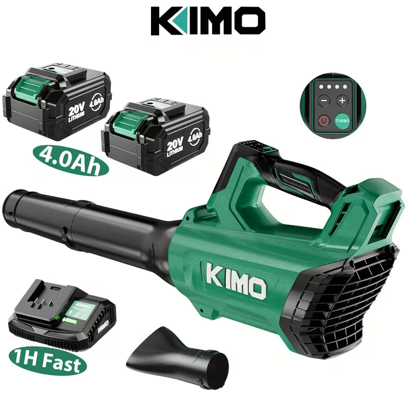 KIMO Leaf Blower Cordless with Battery And Charger, Brushless Motor, 650CFM 160MPH