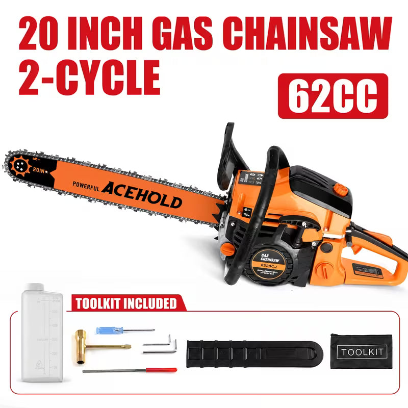 62cc Gasoline Chainsaw - Equipped