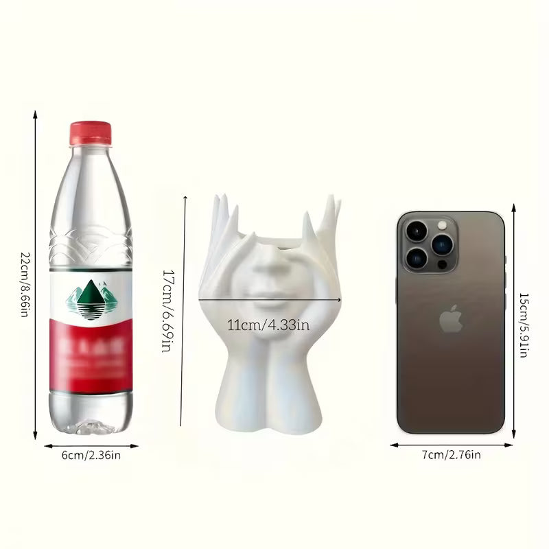 Unique Creative Human Body Art Shaped Makeup Brush Holder Pen Cup Decorative Storage