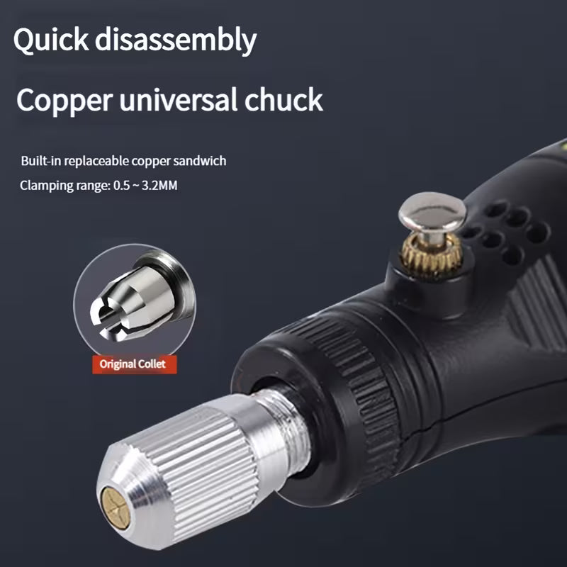 3.7V 8000-16000RPM 5-Speed Cordless Micro Rotary Tool USB Charging Small Electric Grinder Engraver