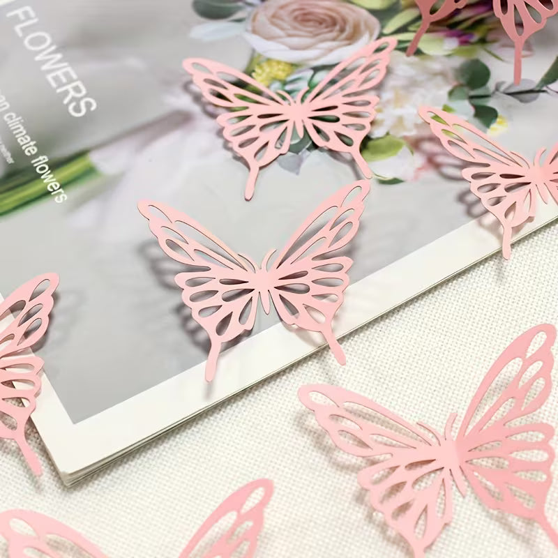 Set of 24 Three-Dimensional Butterfly Decorations for Parties