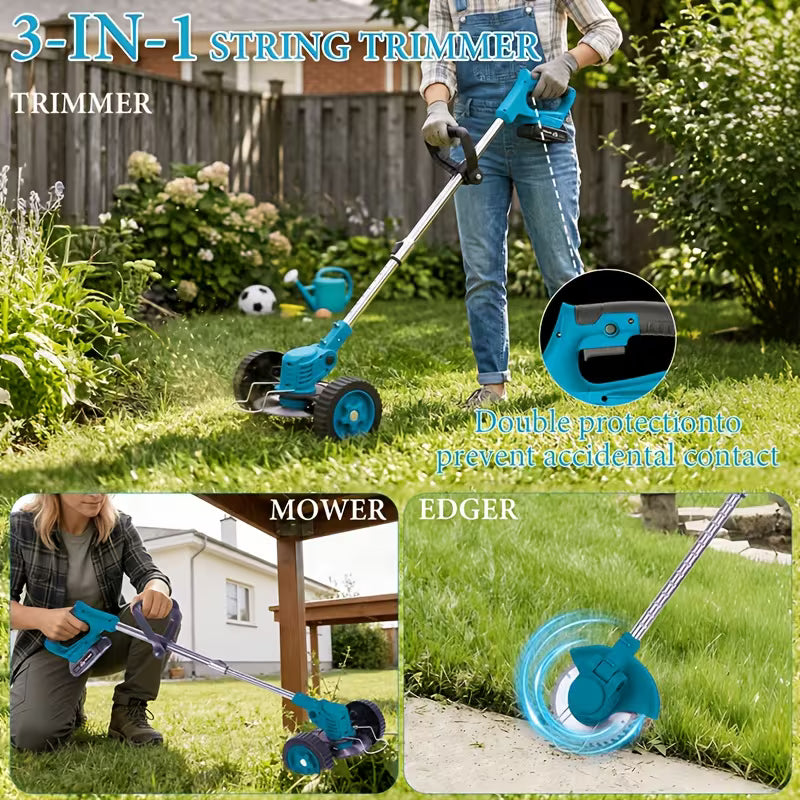 Portable Household Cordless Electric Grass Trimmer, Yard Weeder