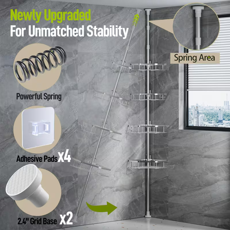 Corner Shower Caddy Tension Pole, Shower Caddies