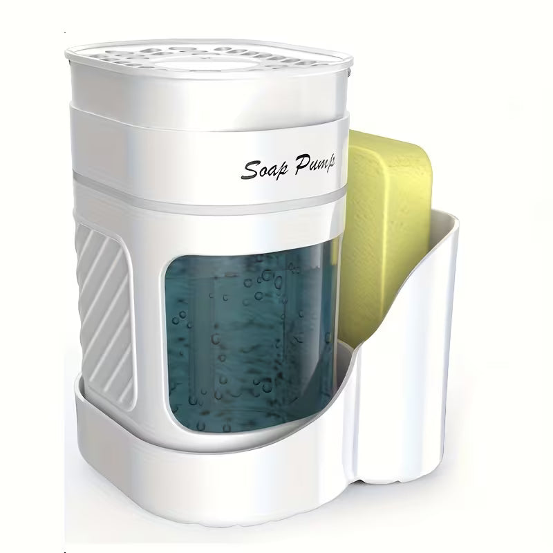 1pc Multifunctional Soap Dispenser with Built-In Sponge Holder - Countertop Organizer