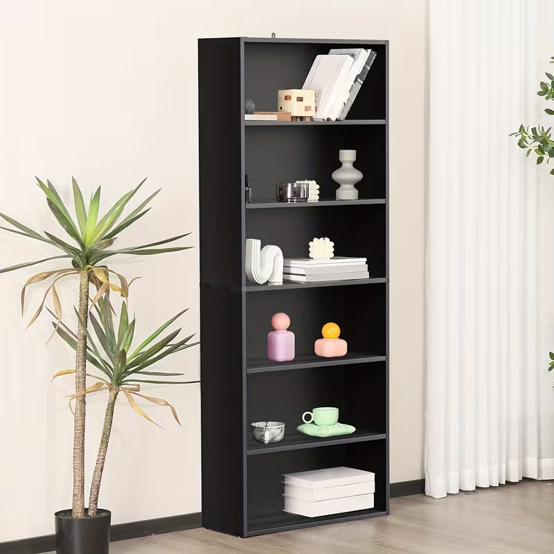 5/6-Tier Floor-Standing Bookshelf Organizer - Multi-Functional Open Shelf