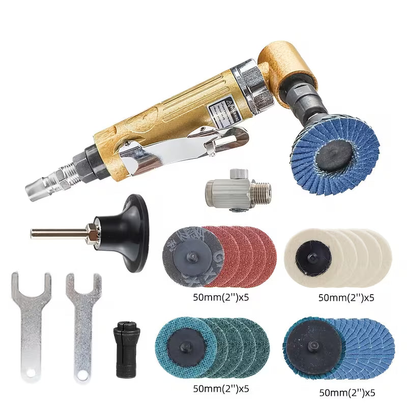 90 Degree Air Angle Die Grinder Mini 1/4" Pneumatic Engraving Machine Grinding Polisher Mill