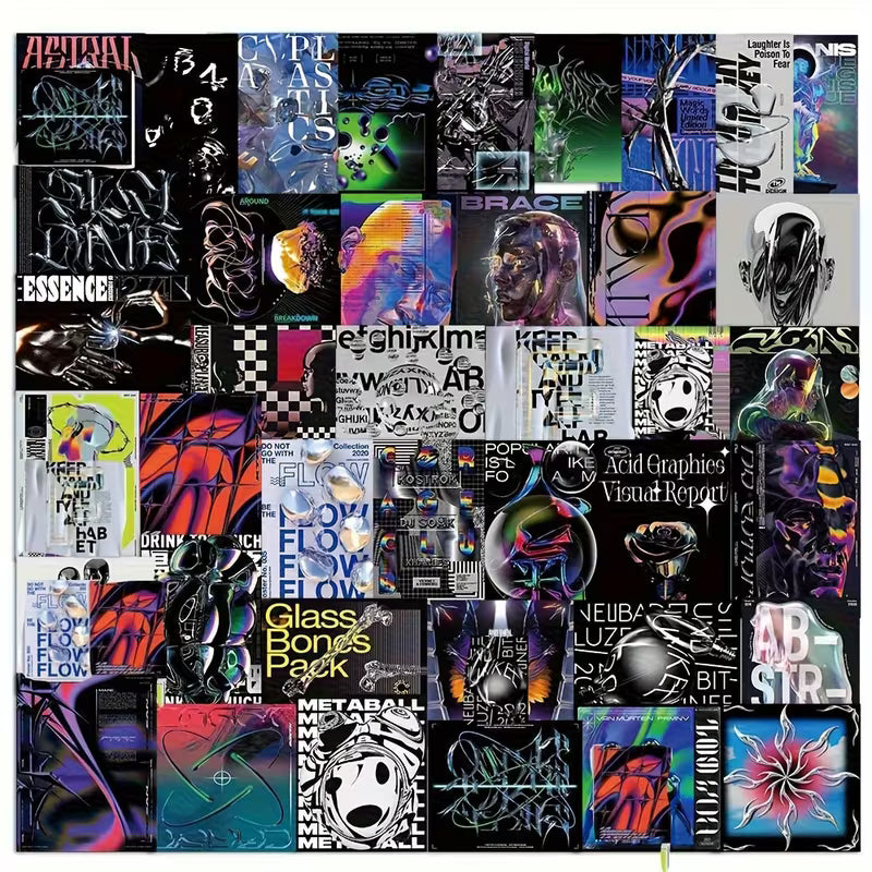 Funny Acid Design Graffiti Stickers Vinyl Aesthetic Stickers Set