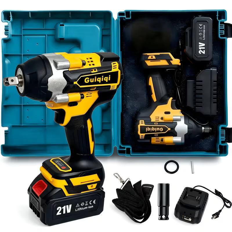 21V Brushless Impact Wrench - 800Nm High Torque, Brushless Motor, LED Light, 3-Speed Adjustment