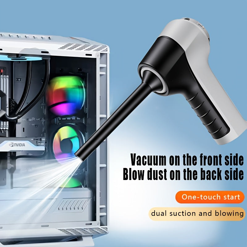Mini PC Keyboard Vacuum, USB Rechargeable, Blow And Suction All-In-One